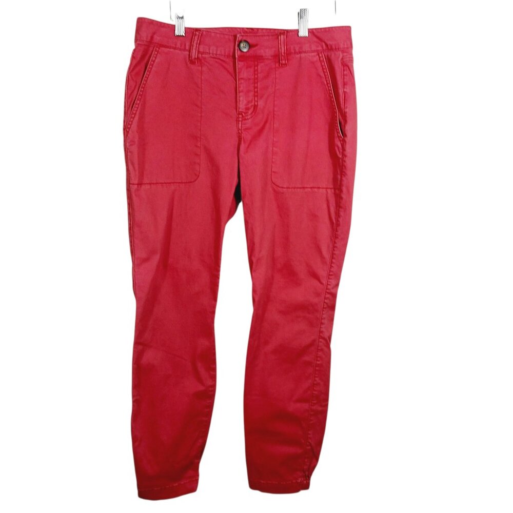 Cabi, Hutton, Nantucket Red Ankle Jogger Pants, Size 8, Classic, 98% Cotton